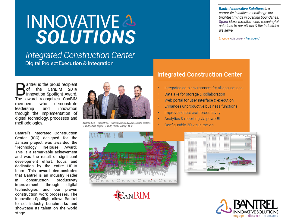 Bantrel Awarded the CanBIM 2019 Innovation Spotlight Award